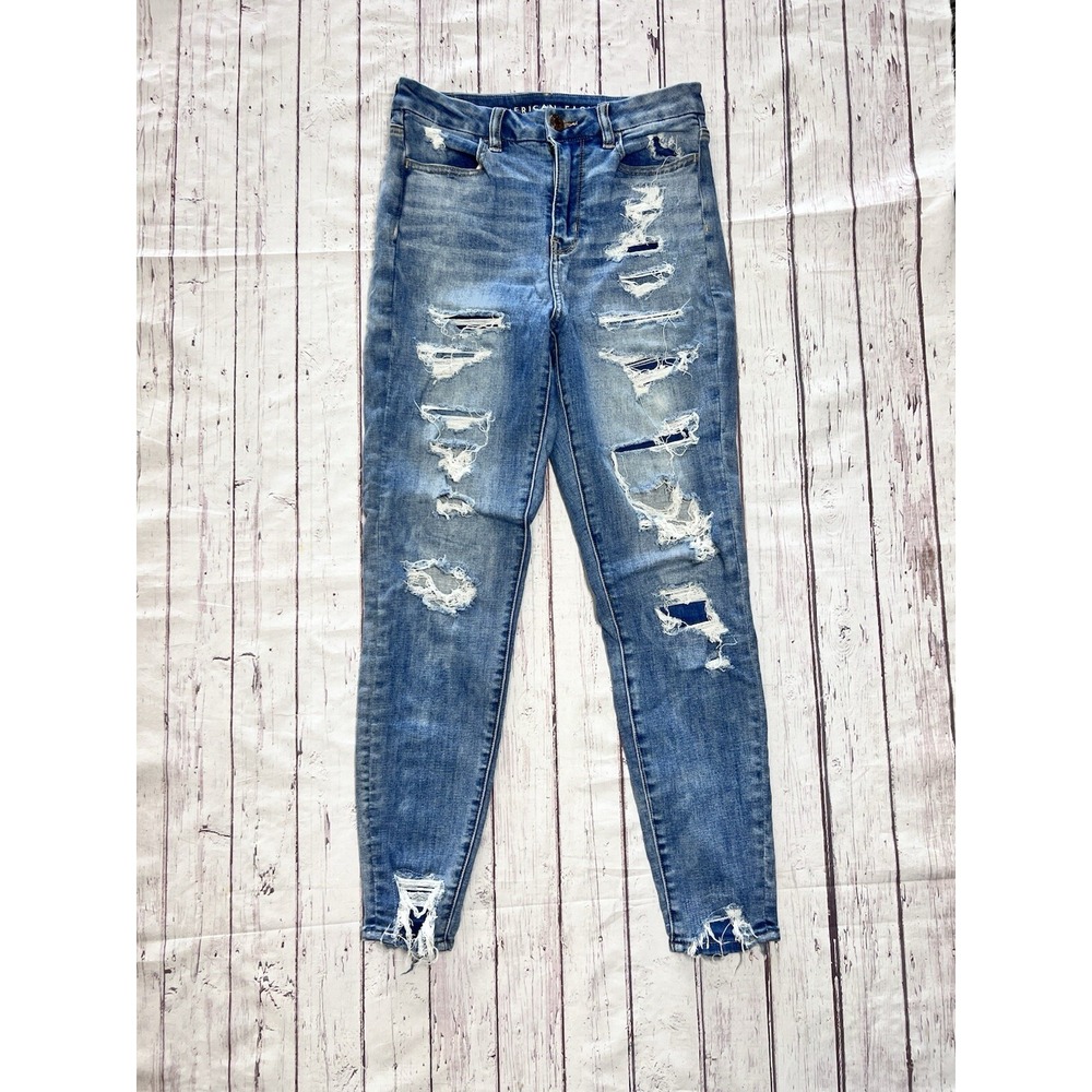 American Eagle Denim Light Blue Jeans Size 6 Reg High Waist Next Level Stretch